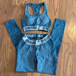 Gymshark Blue/Teal Flex Leggings and Bra Size Small